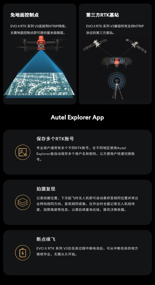道通无人机EVO II PRO V3 RTK厘米级测绘土地 电力巡检高清无人机